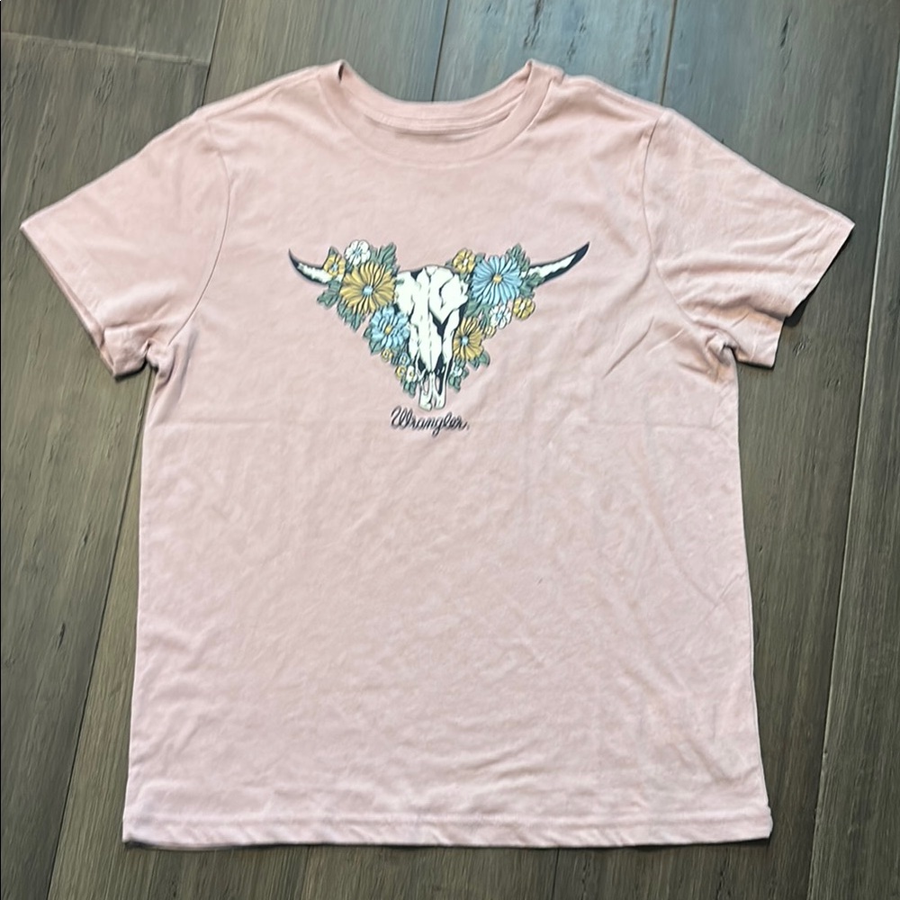 Wrangler Light Pink Bull Skull T-Shirt